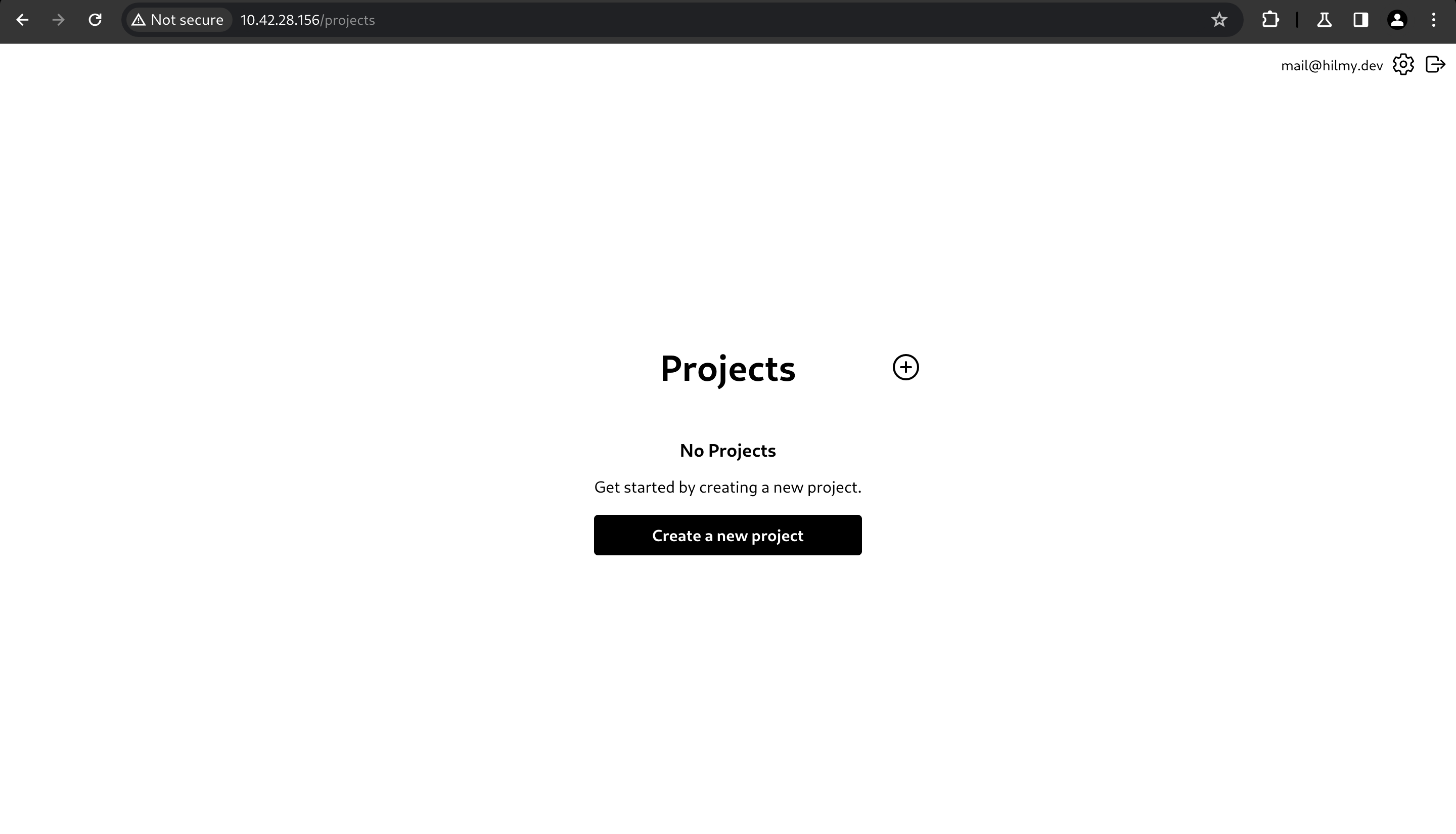 Empty project page