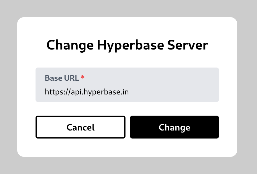 Change server modal