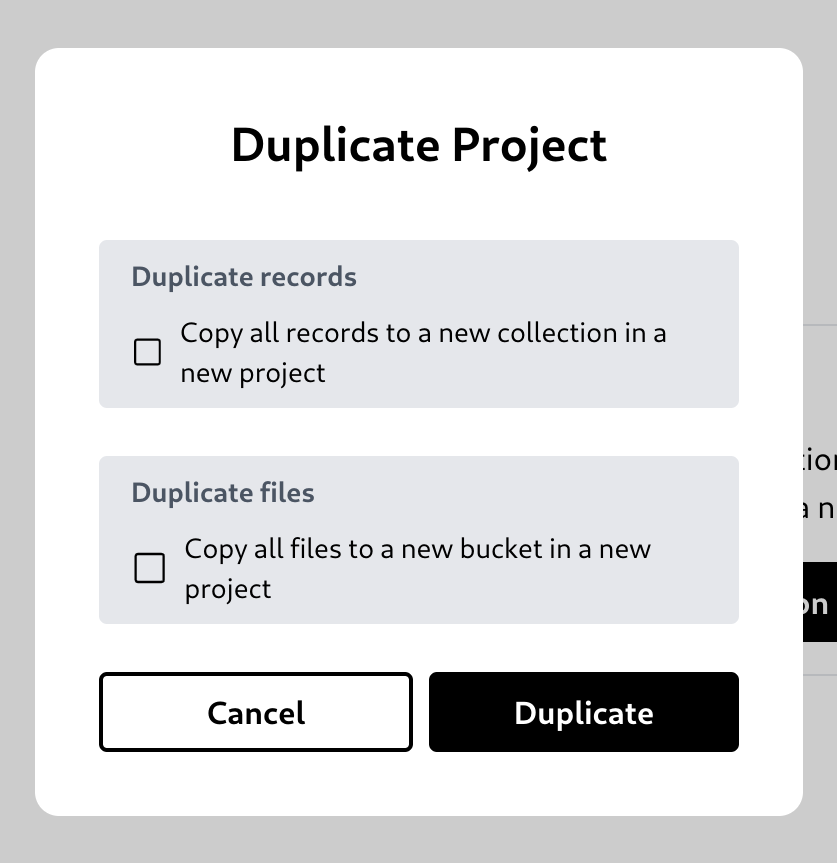 Duplicate a project
