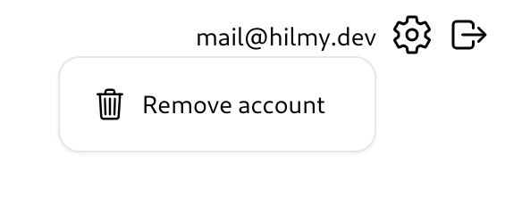 Remove account button