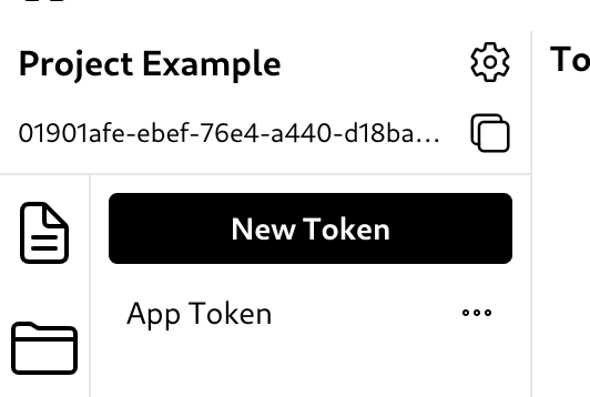 Button to create a token